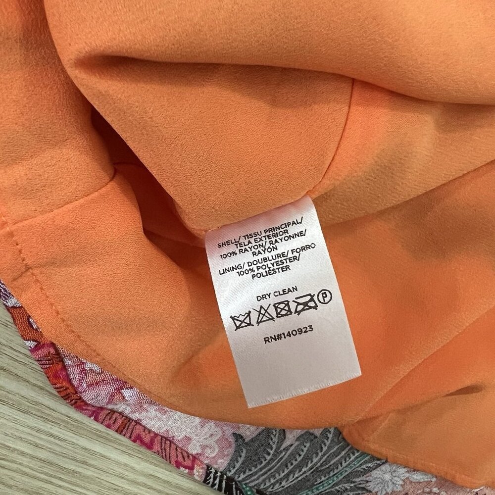 Loft Patchwork Bloom Blouse Size Medium Orange Pi… - image 6